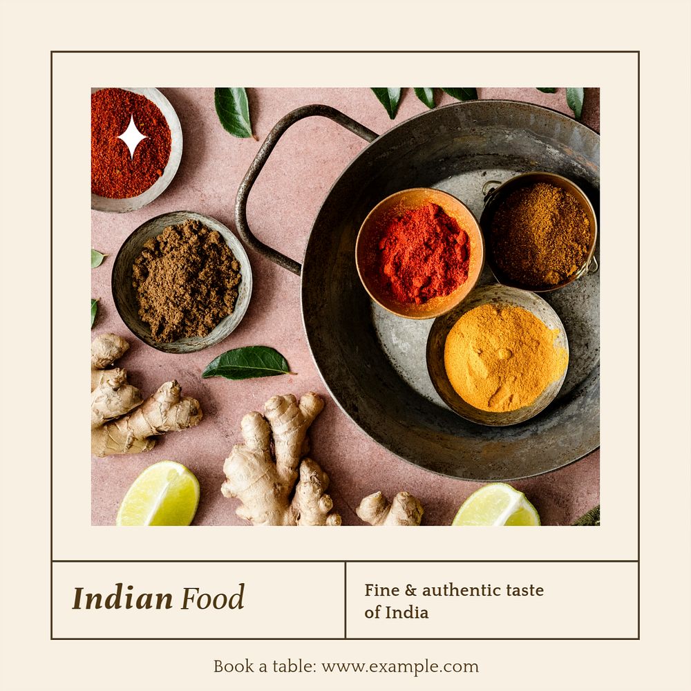 Indian food template for social media