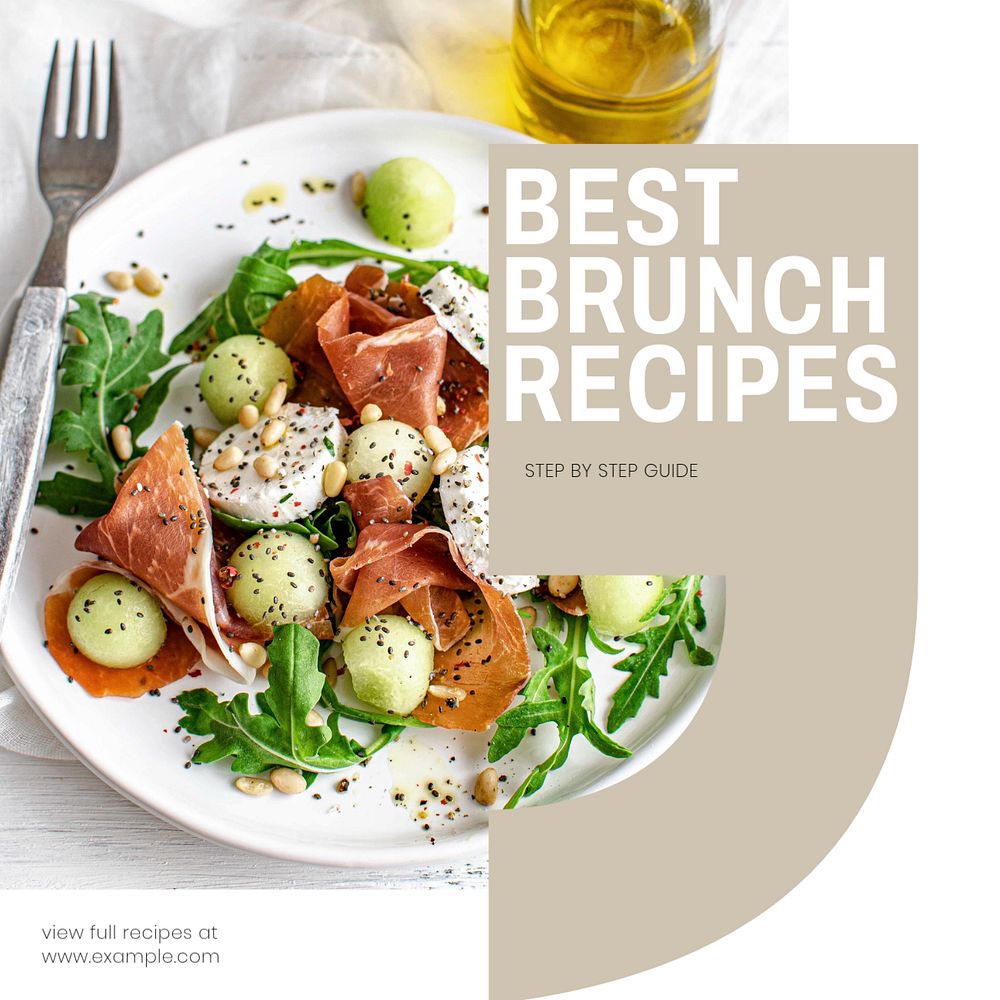 Brunch recipes Instagram post template, editable text