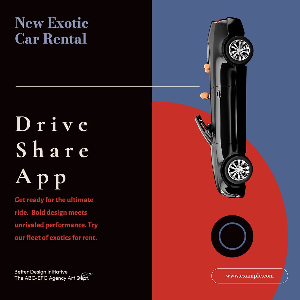 Drive share Facebook post template, editable design