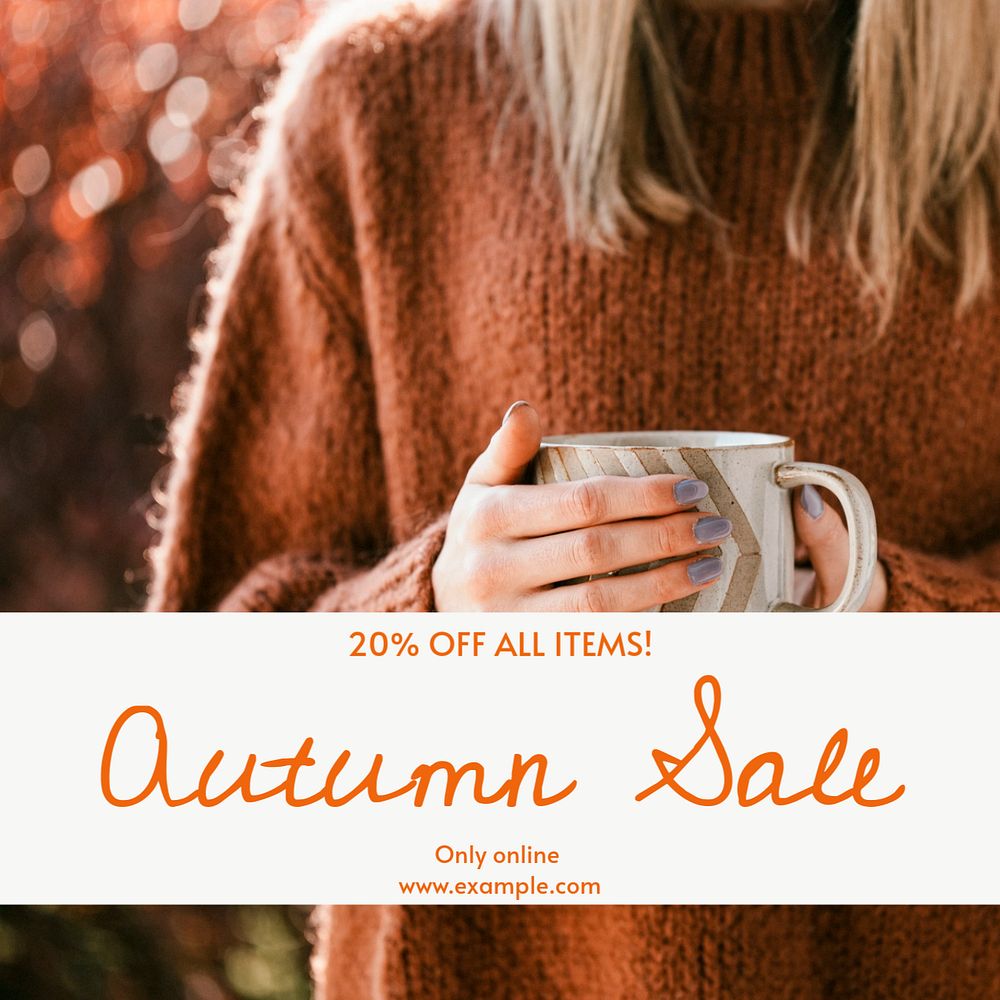 Autumn sale Instagram post template, editable design