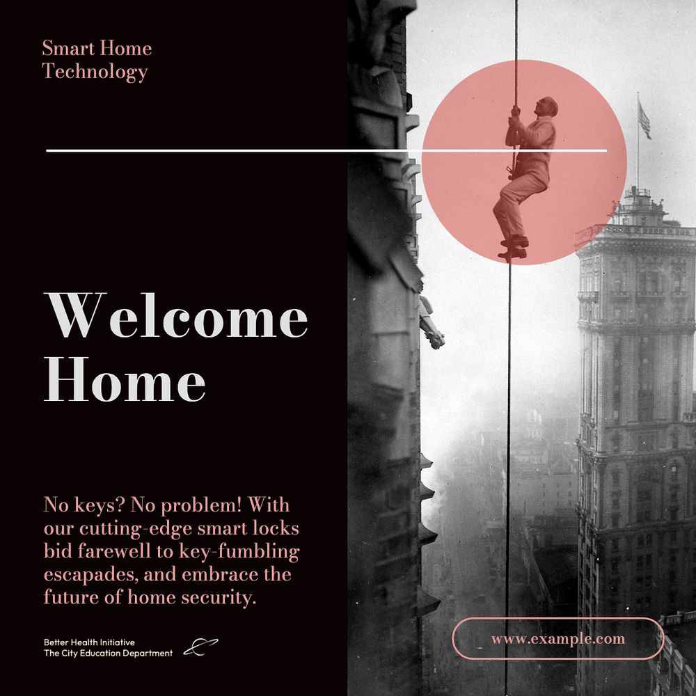 Welcome home Facebook post template, editable design