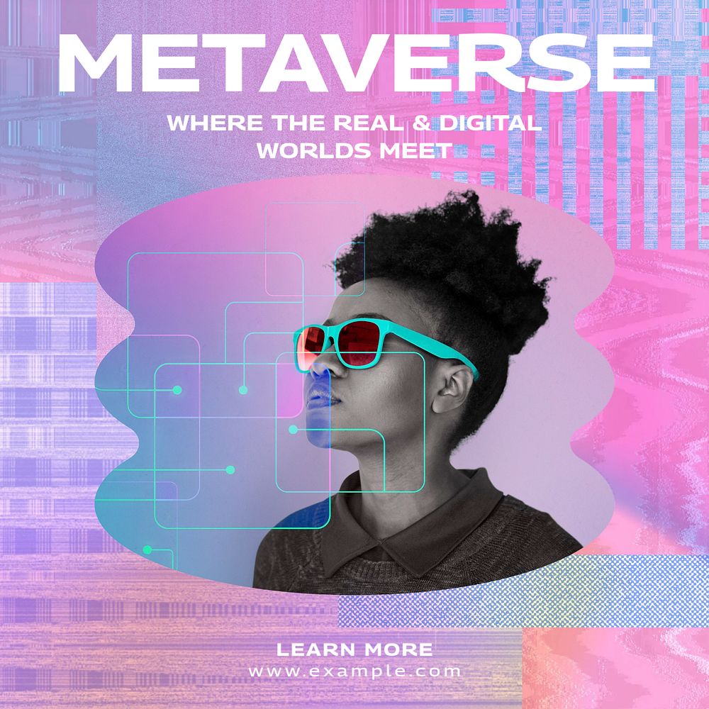 Metaverse Instagram post template, editable design