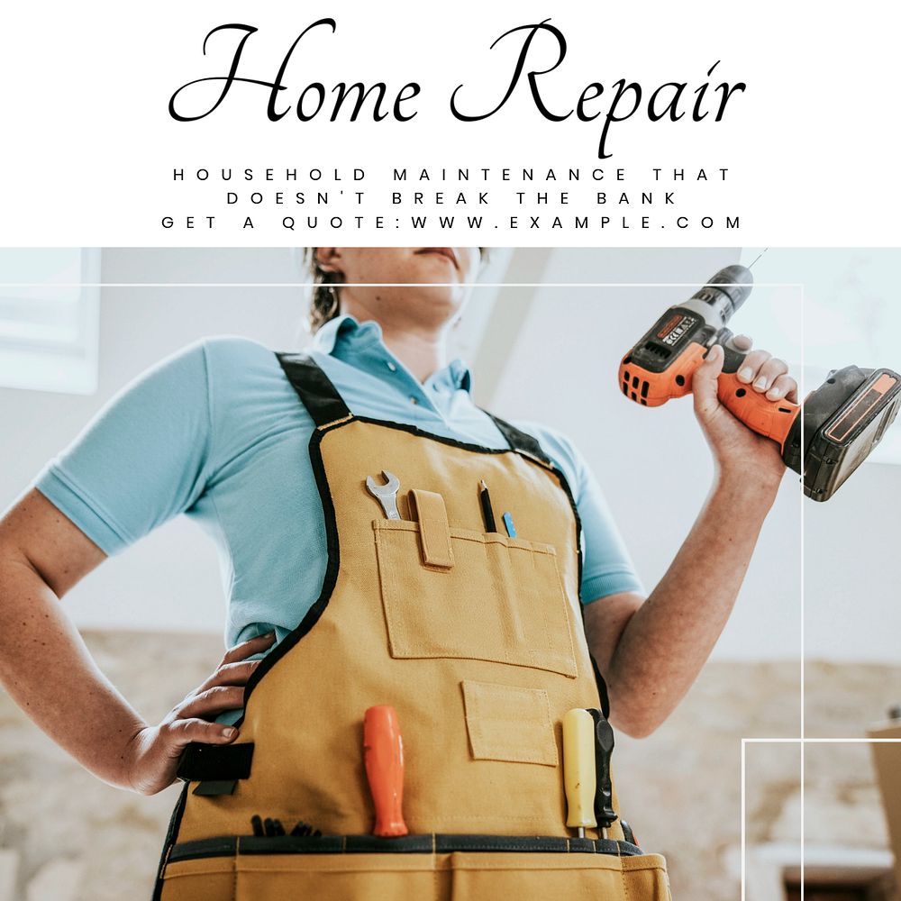 Home repair Instagram post template, editable design