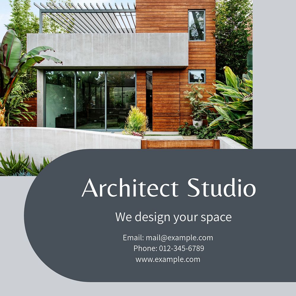 Architect studio Instagram post template, editable text