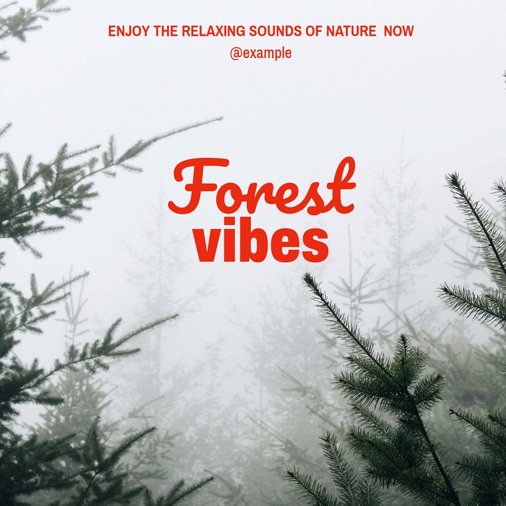 Forest vibes Instagram post template, editable text