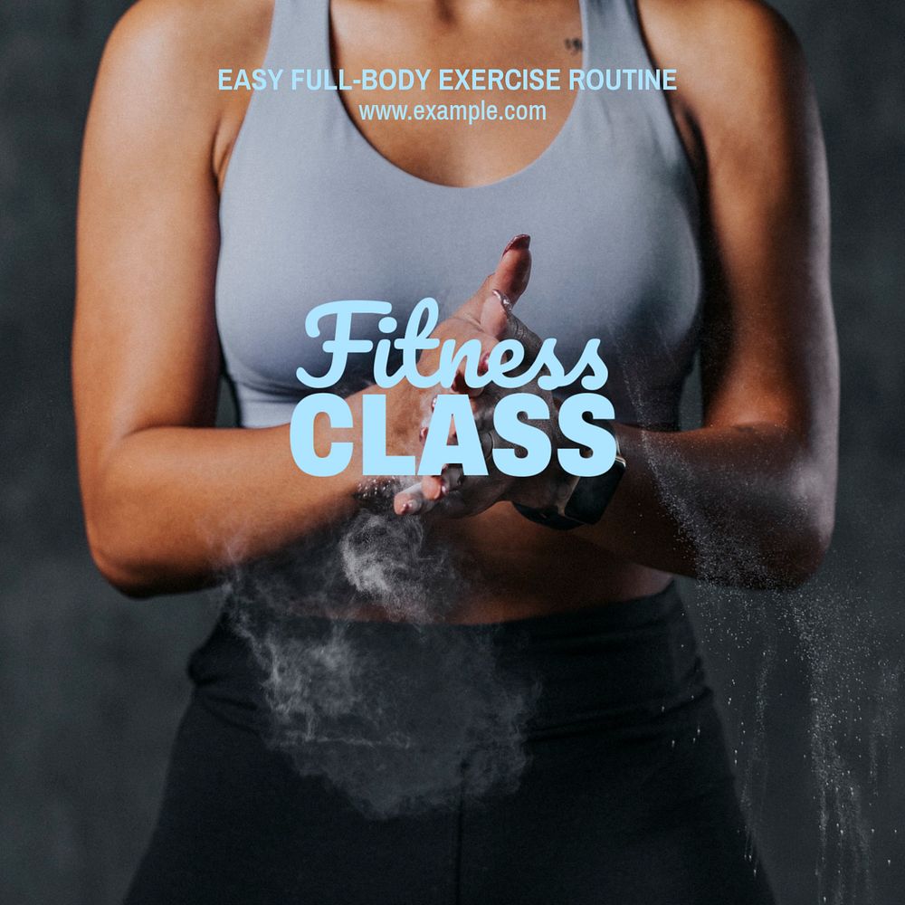 Fitness class Instagram post template, editable text