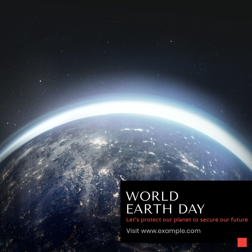 World earth day Instagram post template, editable text