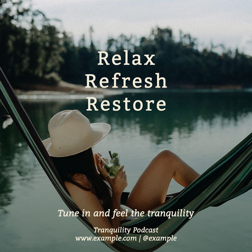 Relax, refresh & restore post template, editable social media design