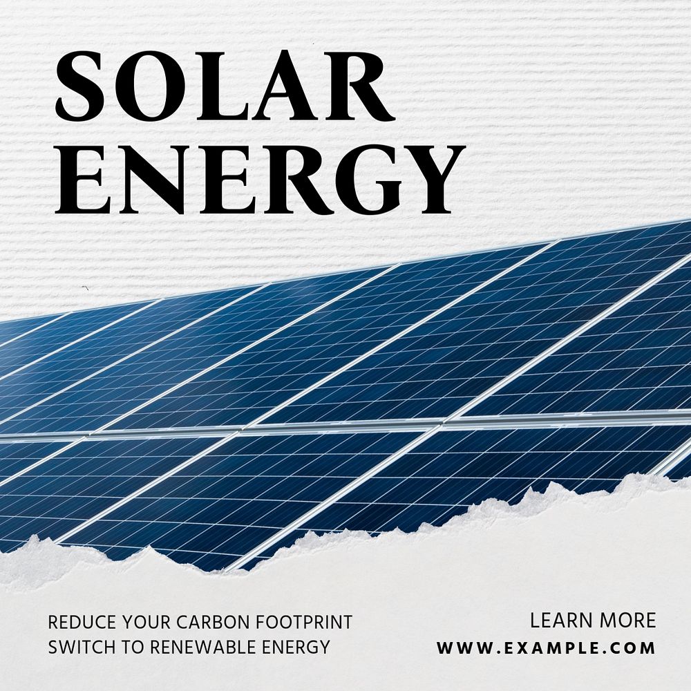 Solar energy Instagram post template, editable text