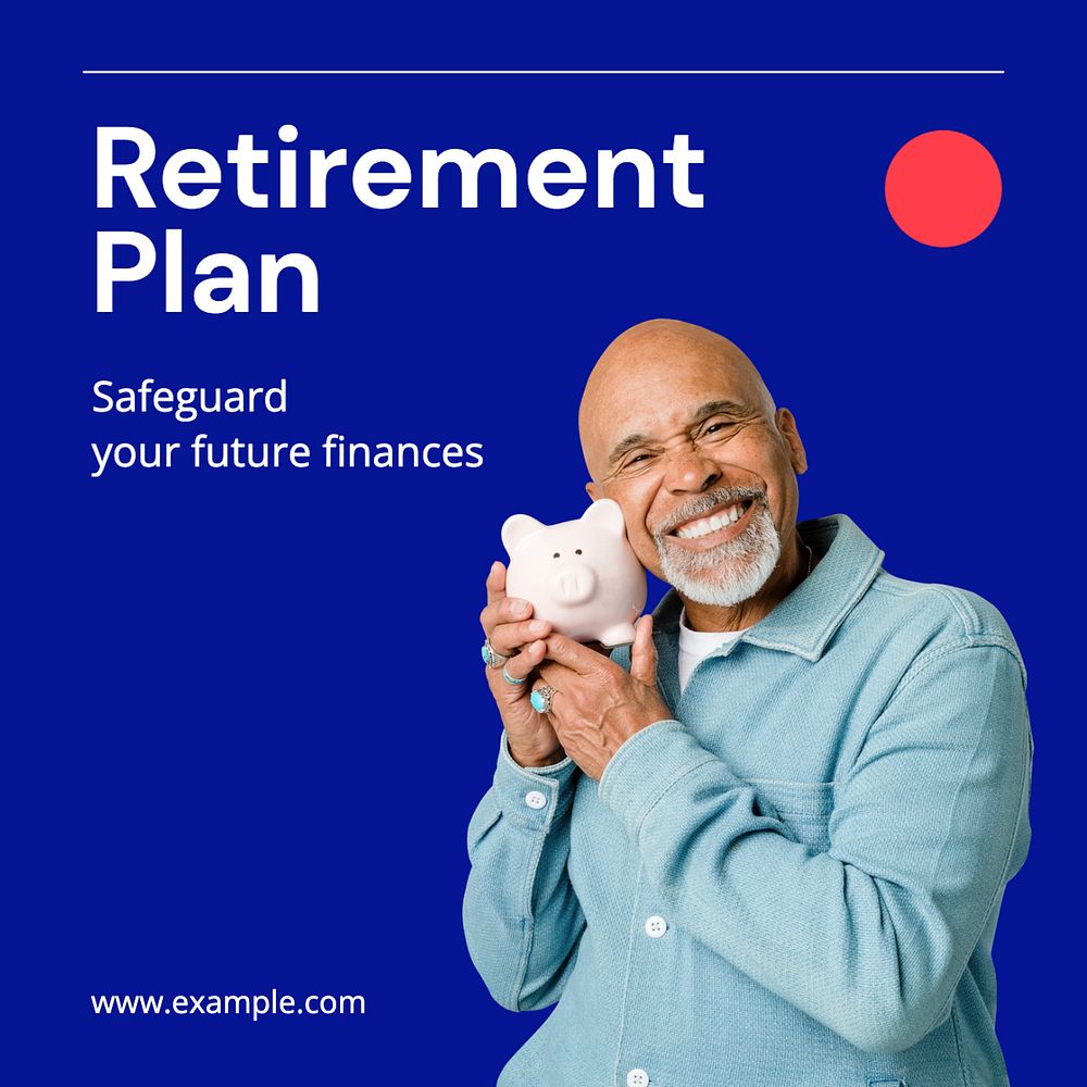 Retirement plan Instagram post template, editable text