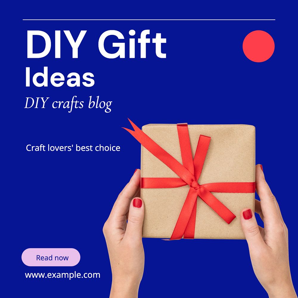 DIY Gift Ideas Instagram post template, editable text