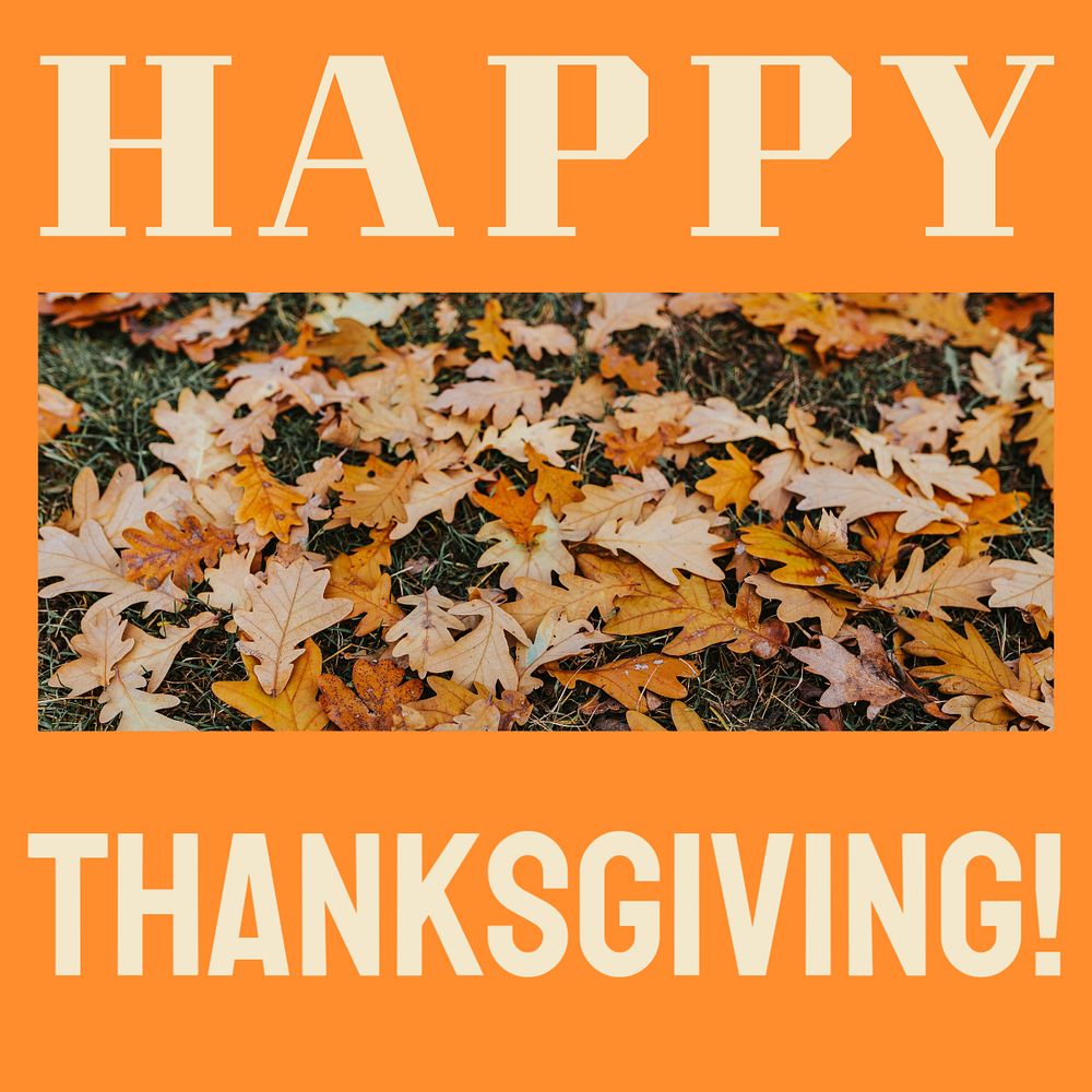 Happy thanksgiving Instagram post template, editable text