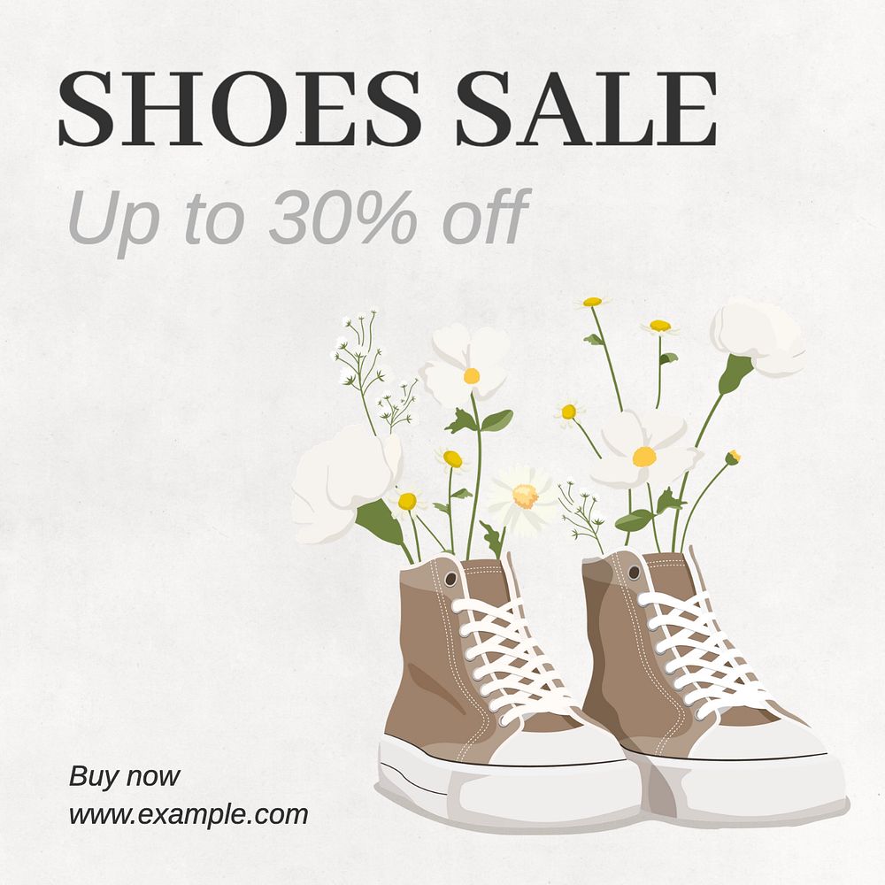 Shoes sale Instagram post template, editable text