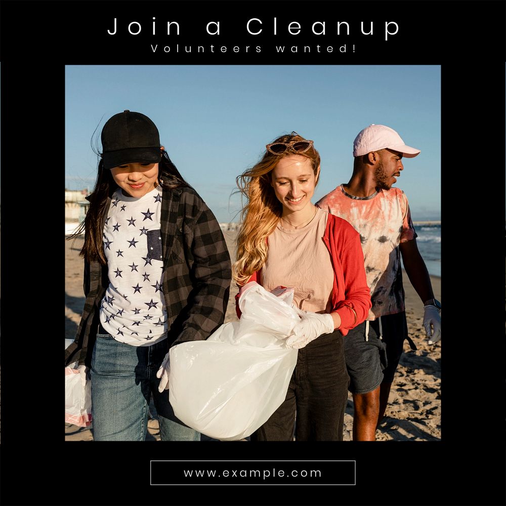 Environmental cleanup Facebook post template, editable design