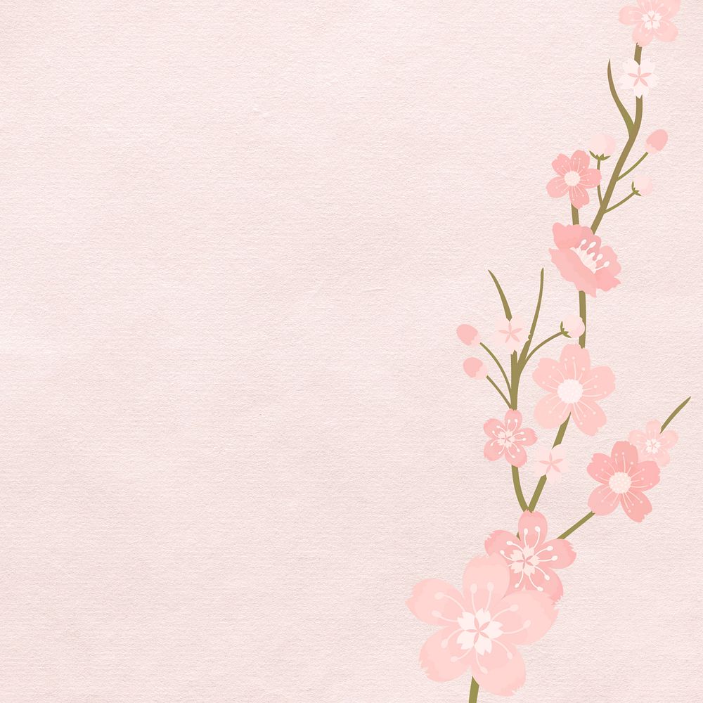 Pink flower, editable design, paper background