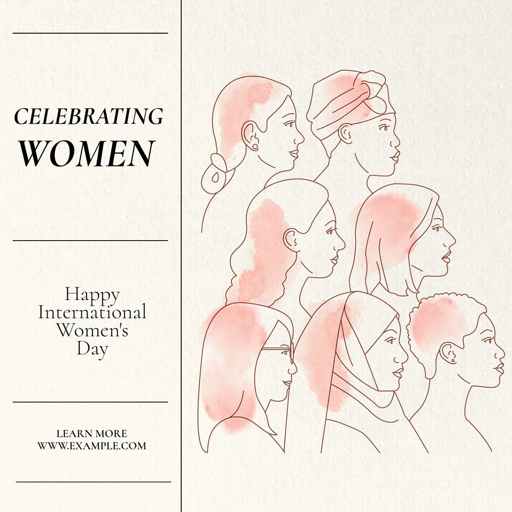 Celebrating women Instagram post template, editable text