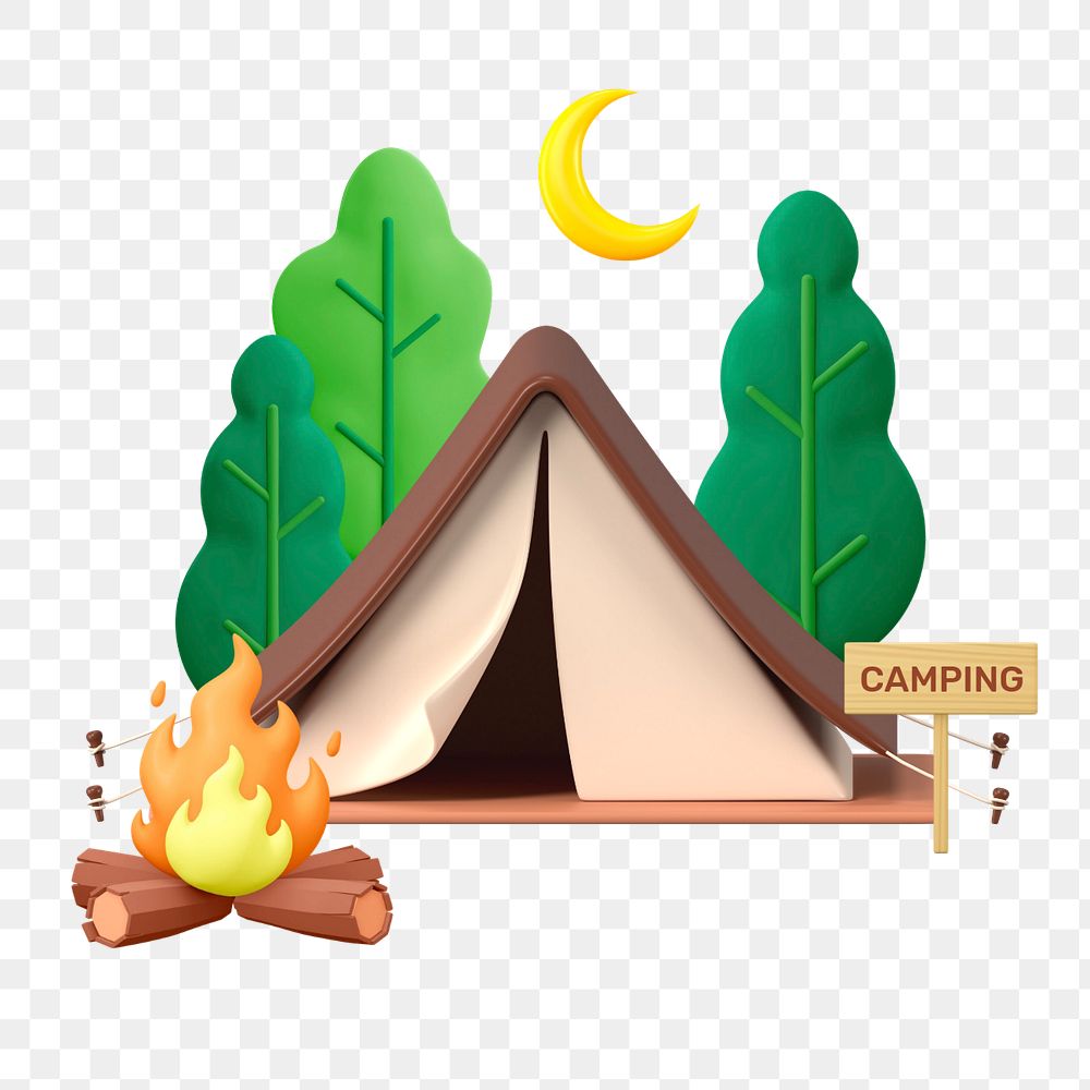 3D camping tent, element editable illustration