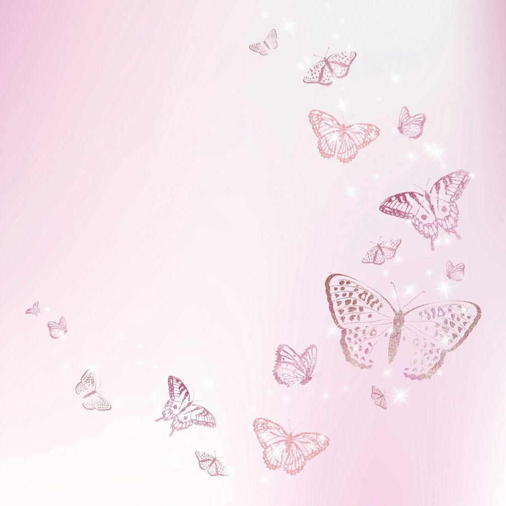 Editable pink butterfly background design