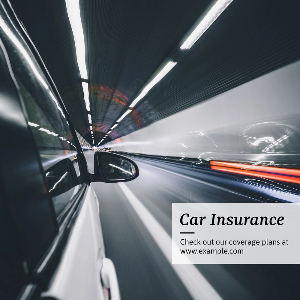 Car insurance Instagram post template, editable text