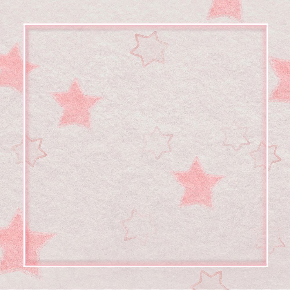 Pink star frame background, editable design