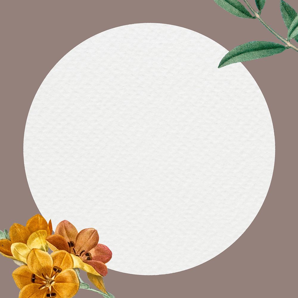 Floral frame background, editable brown design