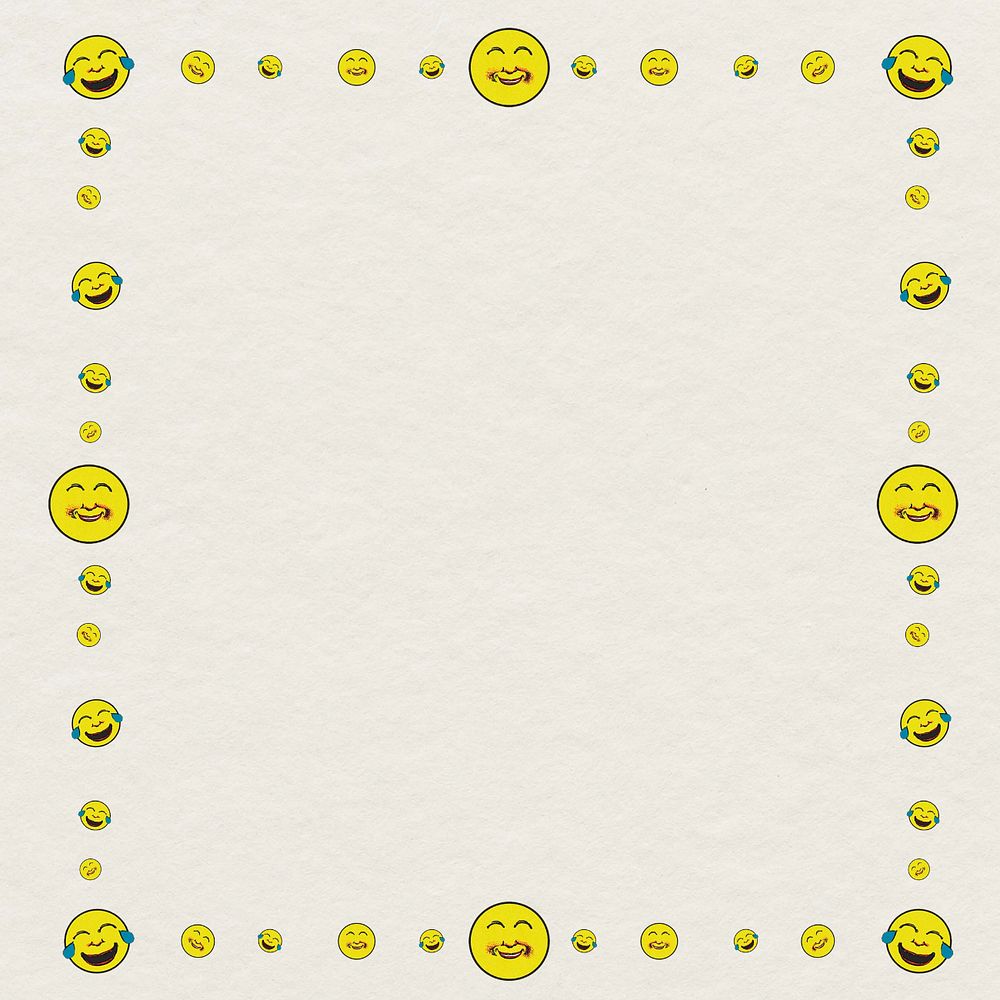 Happy emoticon frame background, editable design