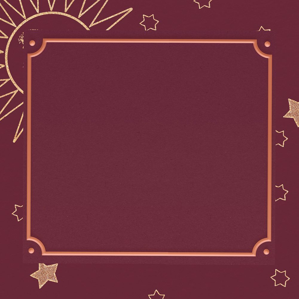 Luxury red celestial frame background, editable design