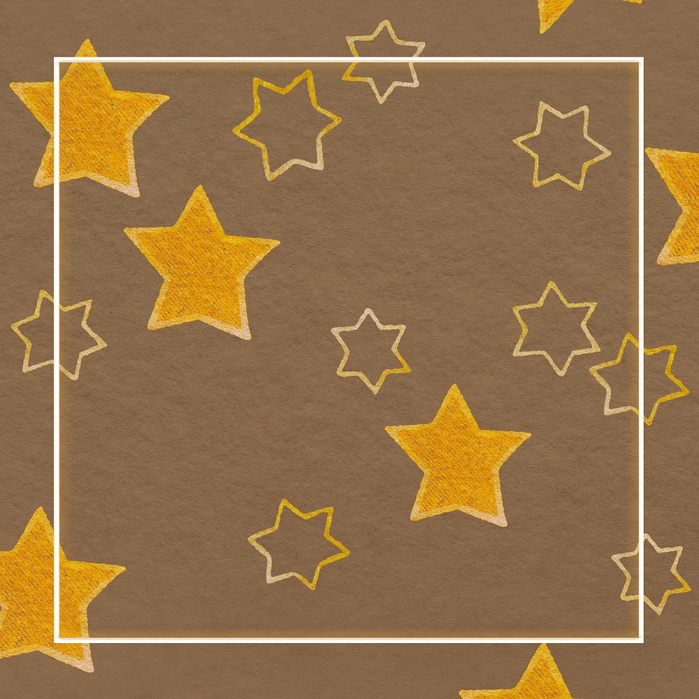 Gold star frame background, editable design