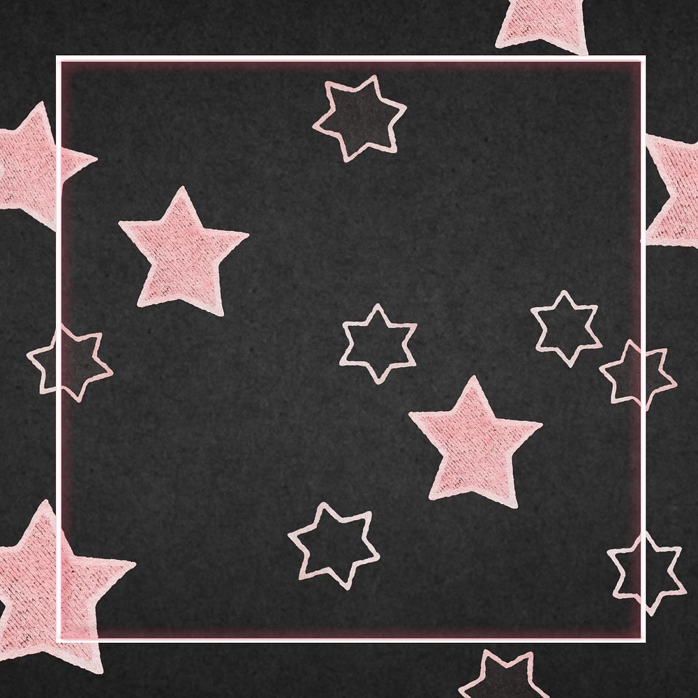 Pink star frame background, editable design