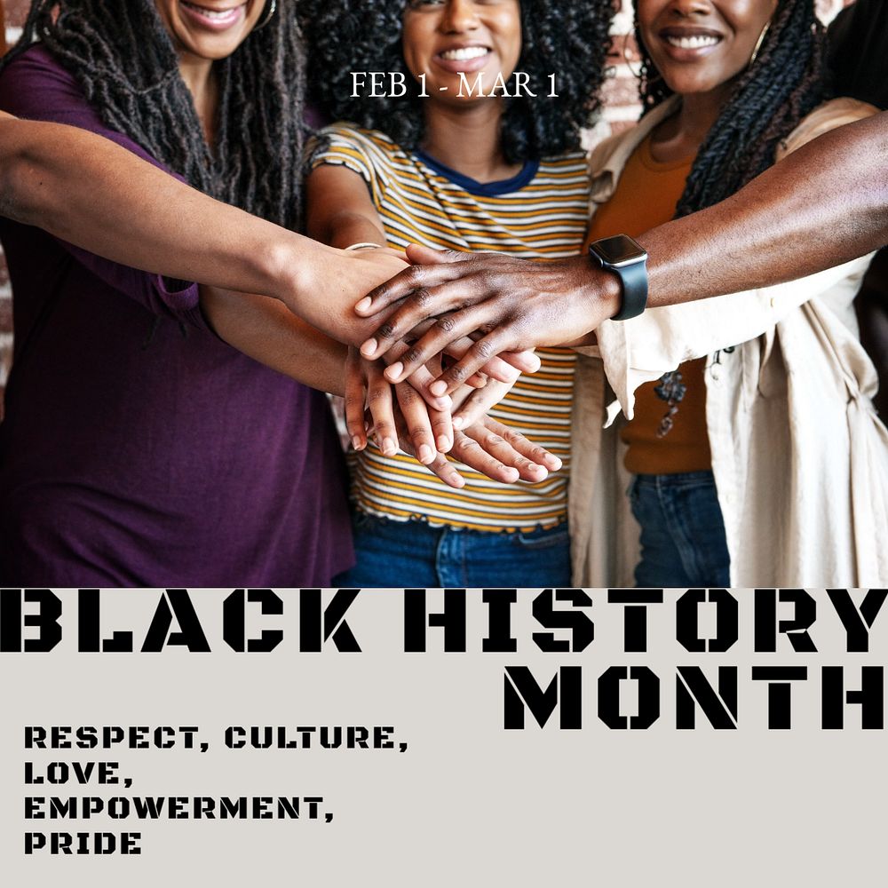 Black history month Instagram post template, editable design