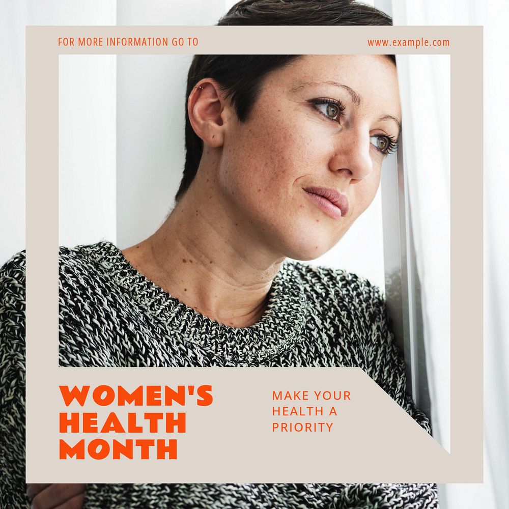 Women's health month Instagram post template, editable design