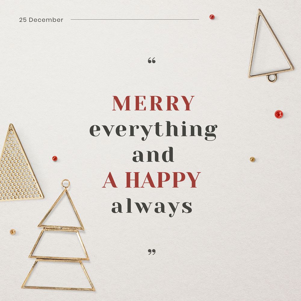 Christmas greeting Instagram post template, editable design