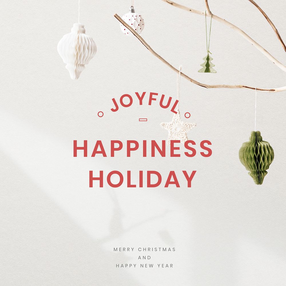 Holiday greeting Instagram post template, editable design