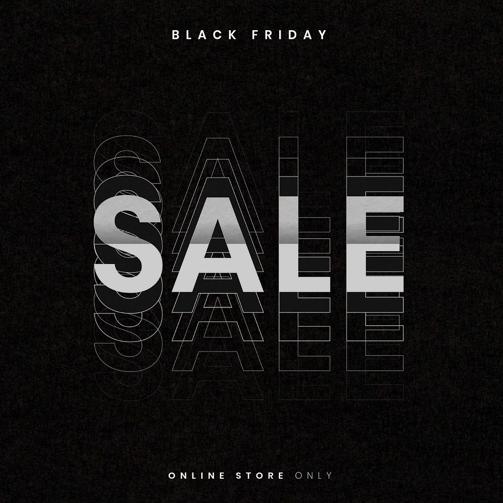 Black Friday instagram post template, monochrome design, editable text