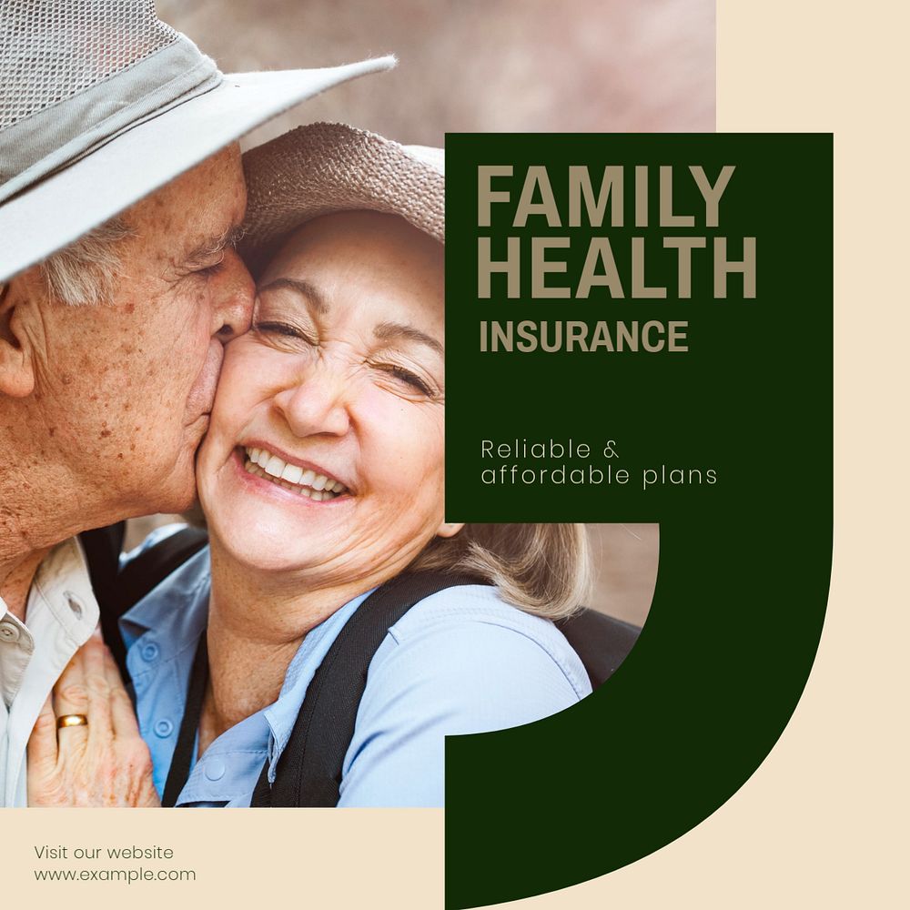 Family insurance Instagram post template, editable design