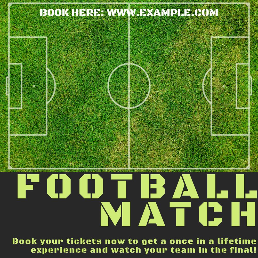 Football match Instagram post template, editable design