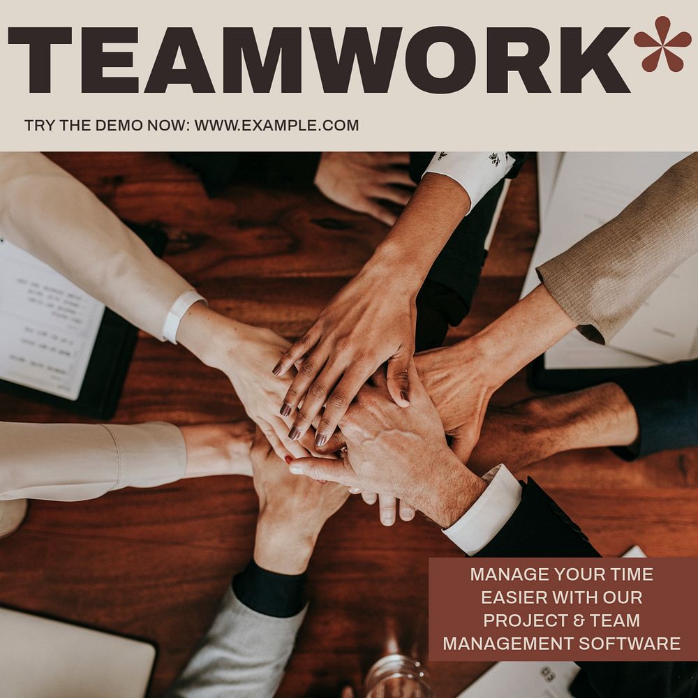 Team management software Instagram post template, editable design