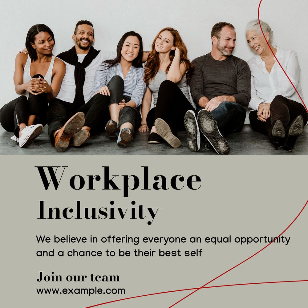 Workplace inclusivity Instagram post template, editable design