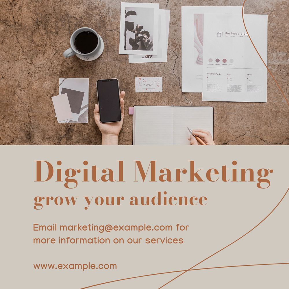 Digital marketing Instagram post template, editable design