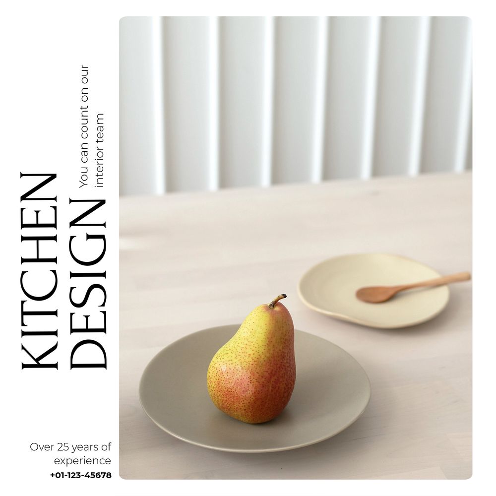 Kitchen design Instagram post template, editable design