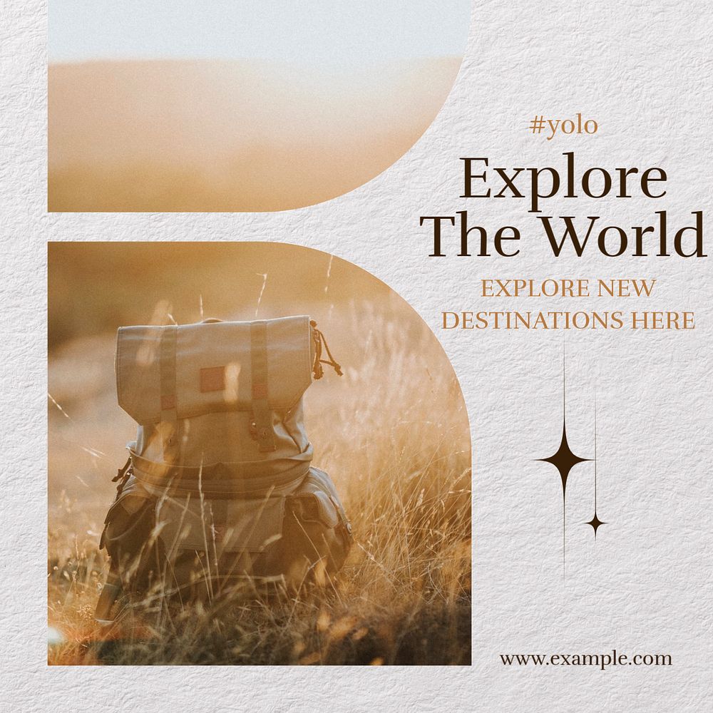 Explore the world Instagram post template, editable design