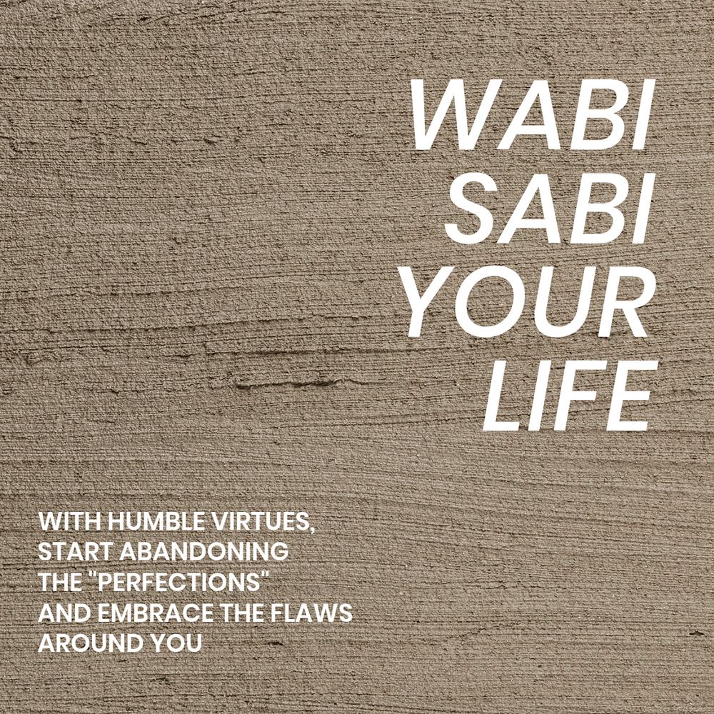 Wabi sabi Facebook ad template, editable design