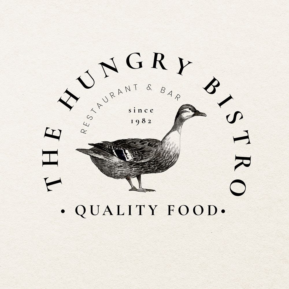 Organic restaurant editable logo template