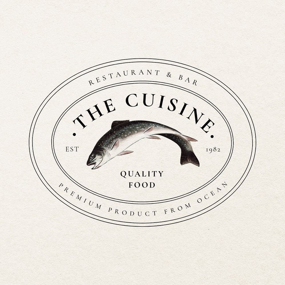 Seafood restaurant editable logo template