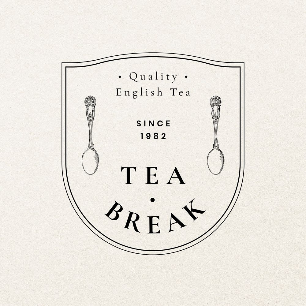 Tea house editable logo template