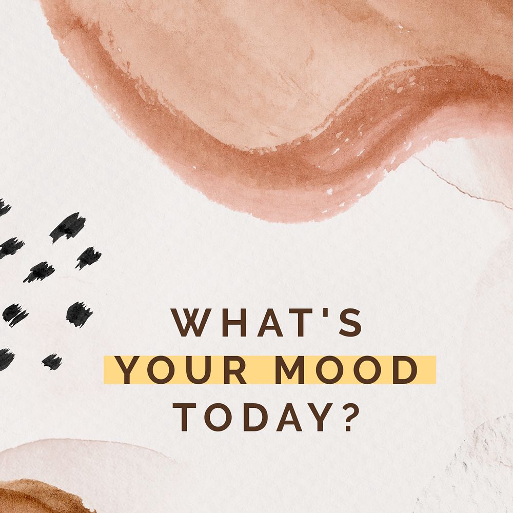 Today's mood Instagram post template, customizable watercolor design