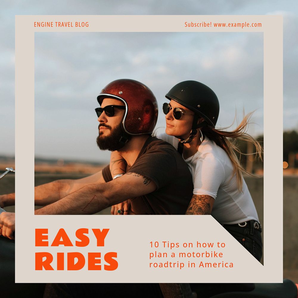 Easy rides Instagram ad template, editable text