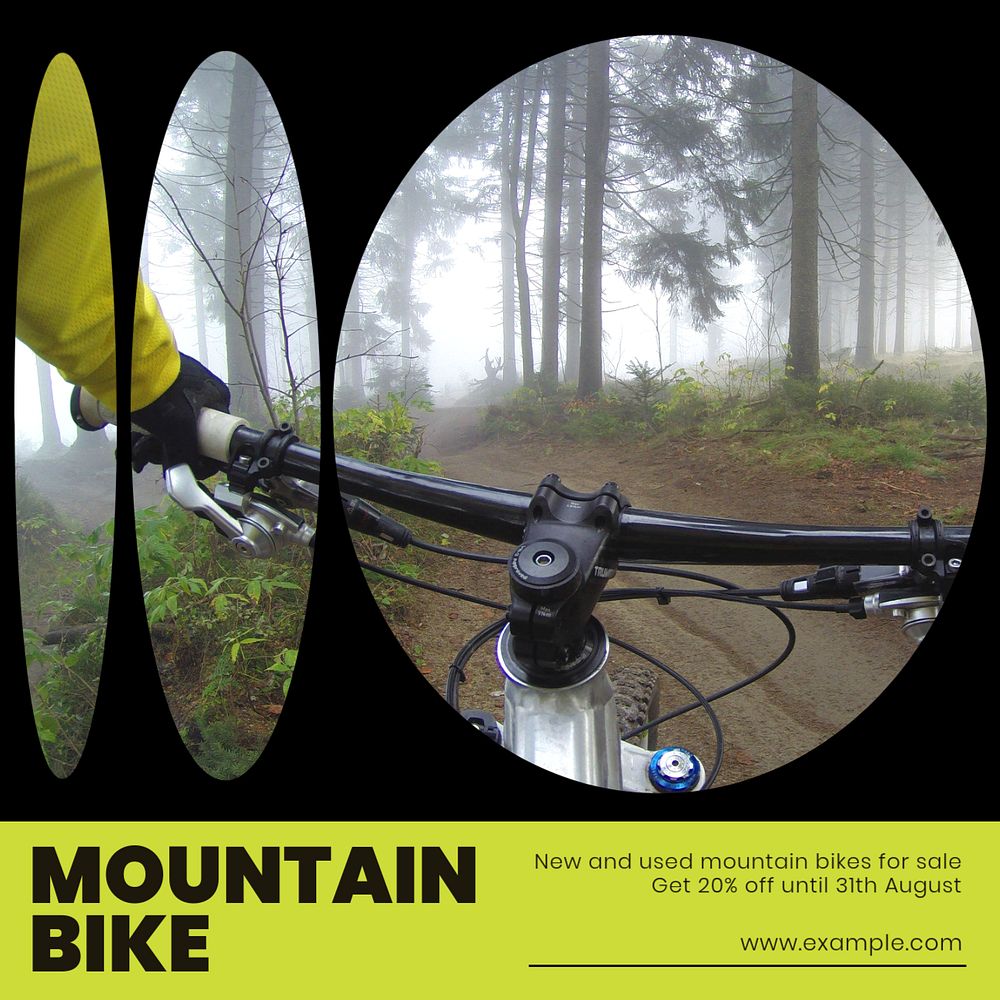 Mountain bike Instagram ad template, editable text