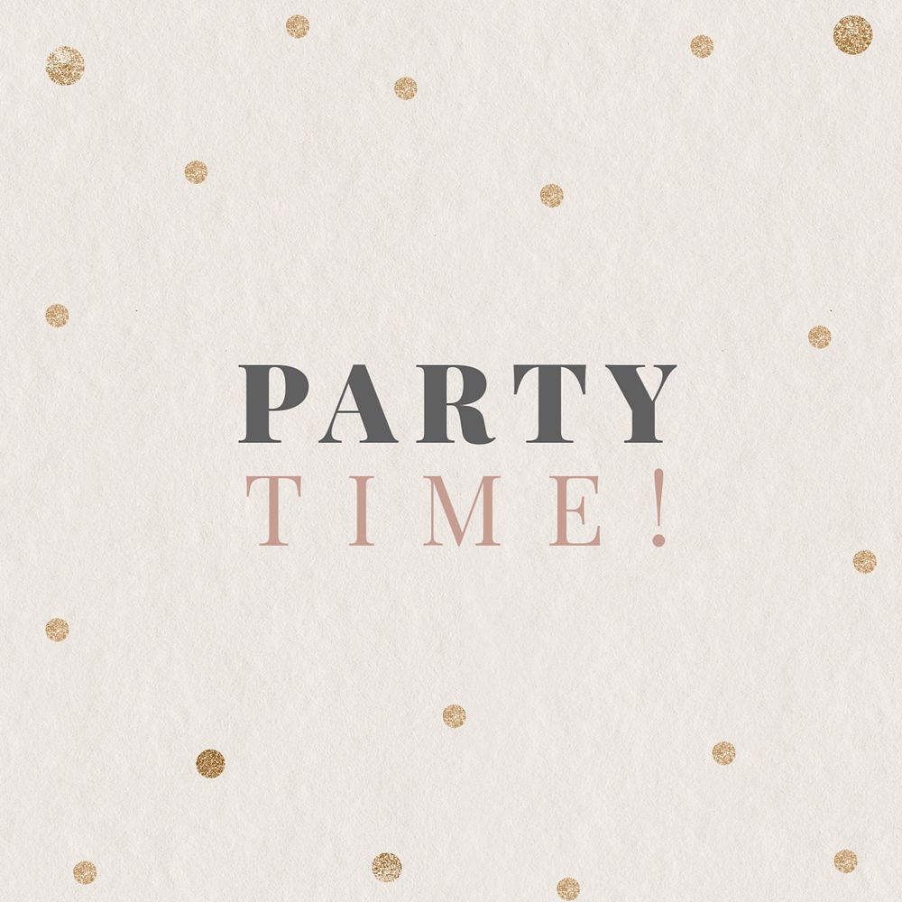 Party time Instagram post template, gold glitter design