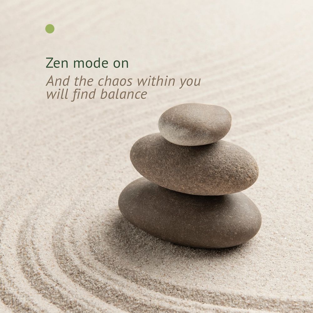 Zen mode Facebook post template, editable design